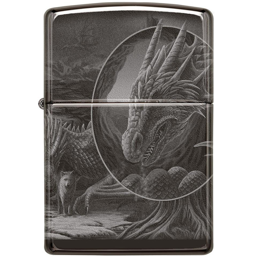 Lisa Parker Mythical Dragons Black Ice Photo Imaged Zippo Lighter