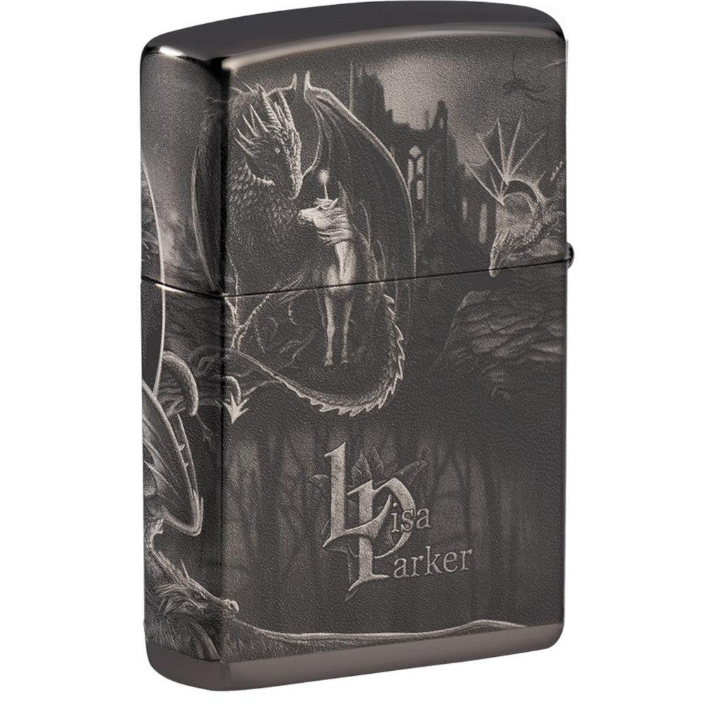 Lisa Parker Mythical Dragons Black Ice Photo Imaged Zippo Lighter