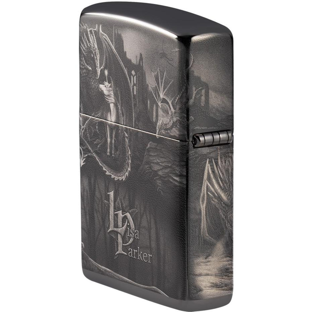 Lisa Parker Mythical Dragons Black Ice Photo Imaged Zippo Lighter