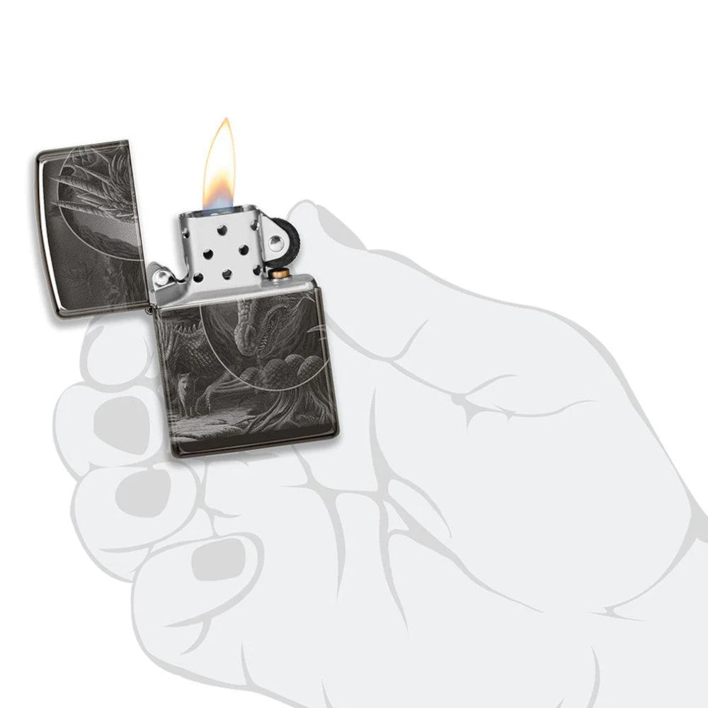 Lisa Parker Mythical Dragons Black Ice Photo Imaged Zippo Lighter