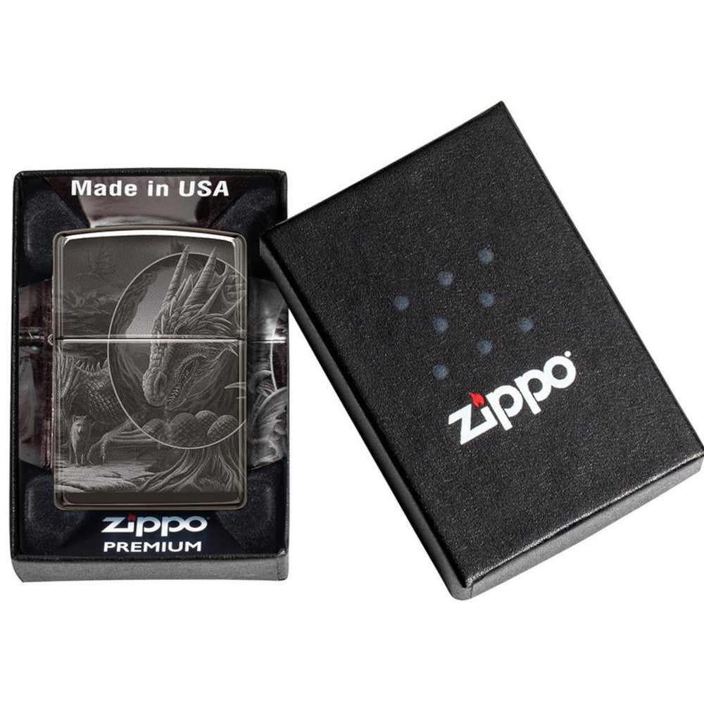 Lisa Parker Mythical Dragons Black Ice Photo Imaged Zippo Lighter