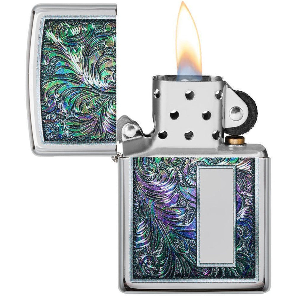 Colourful Venetian Design High Polish Chrome Zippo Lighter
