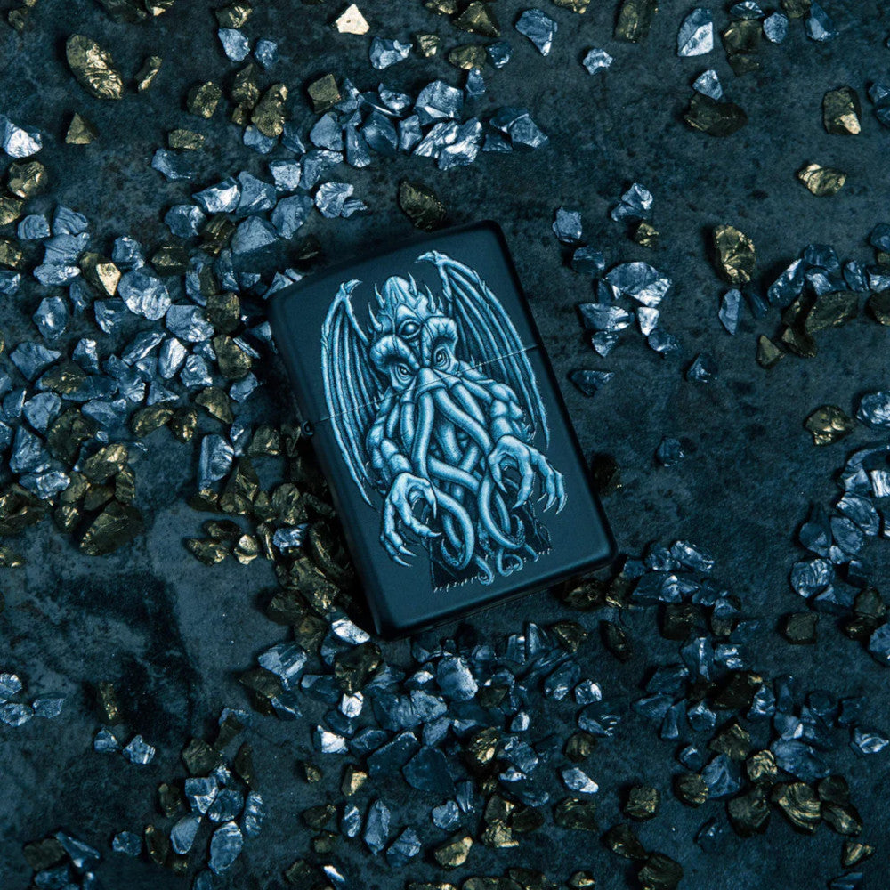 Winged Monster Design Black Matte Zippo Lighter