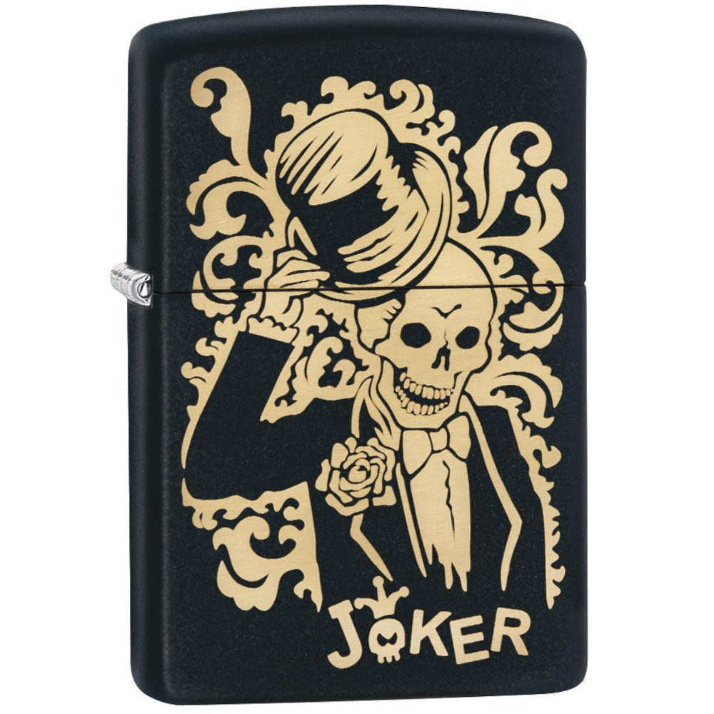 The Joker Black Matte and Bronze Zippo Lighter