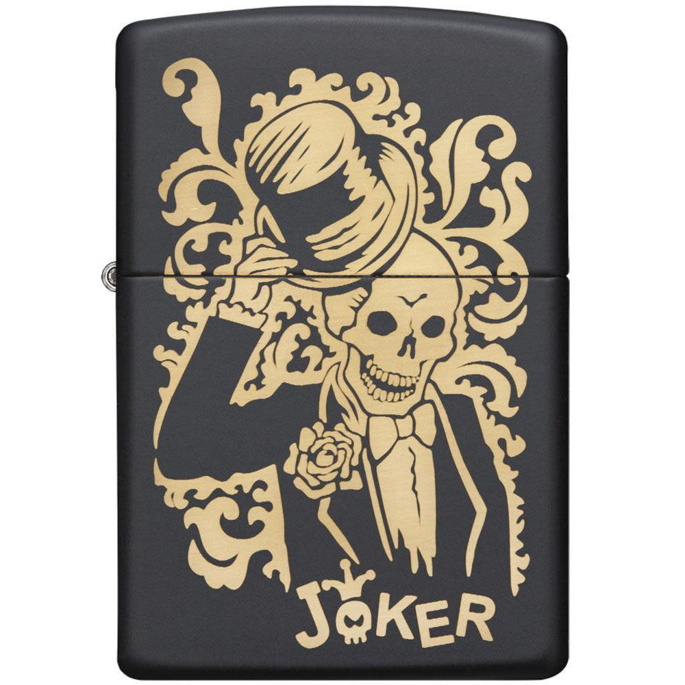 The Joker Black Matte and Bronze Zippo Lighter
