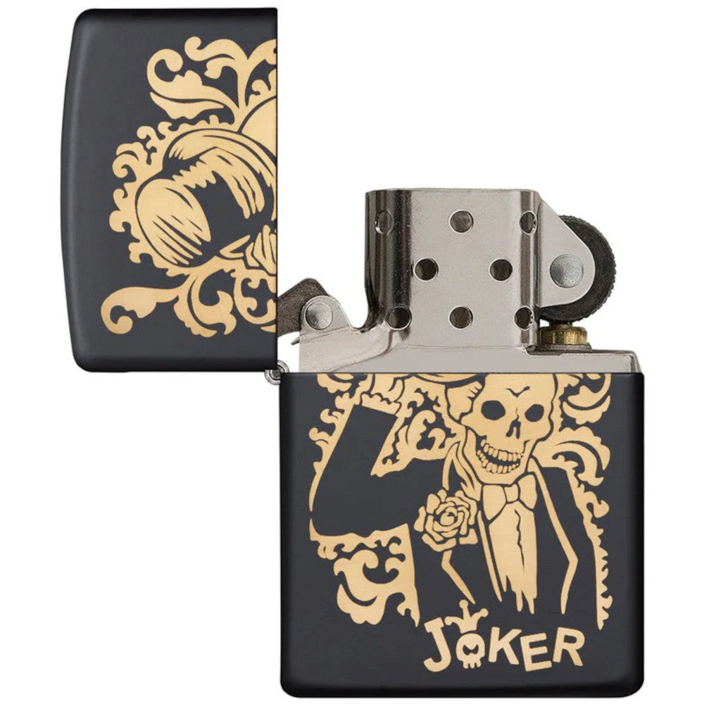 The Joker Black Matte and Bronze Zippo Lighter