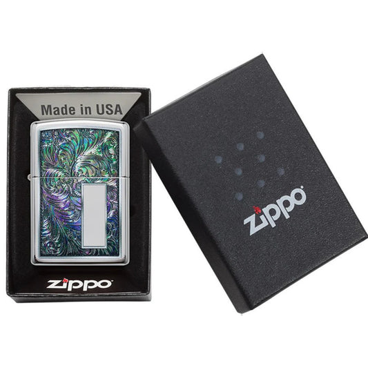 Colourful Venetian Design High Polish Chrome Zippo Lighter